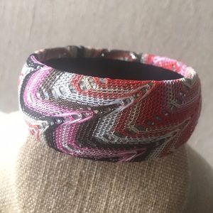 Colorful fabric wrapped bangle